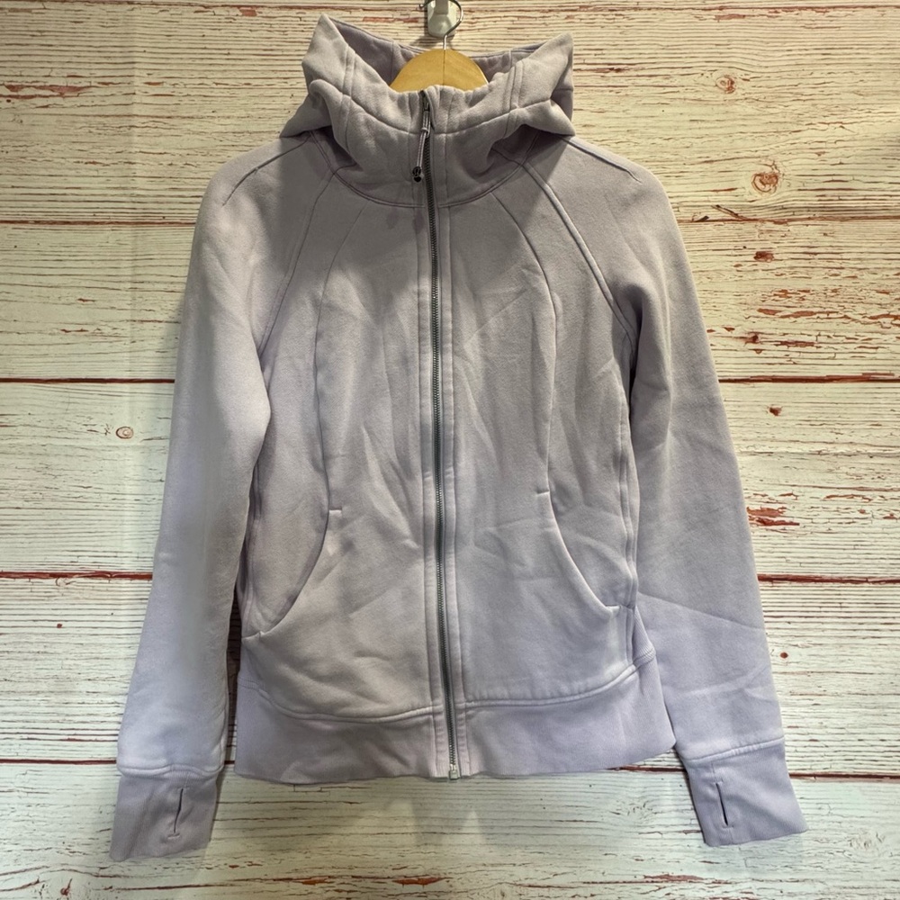 Lululemon Scuba Hoodie Light Cotton Fleece in Lavender Dew Sz 8 - Picture 5 of 15